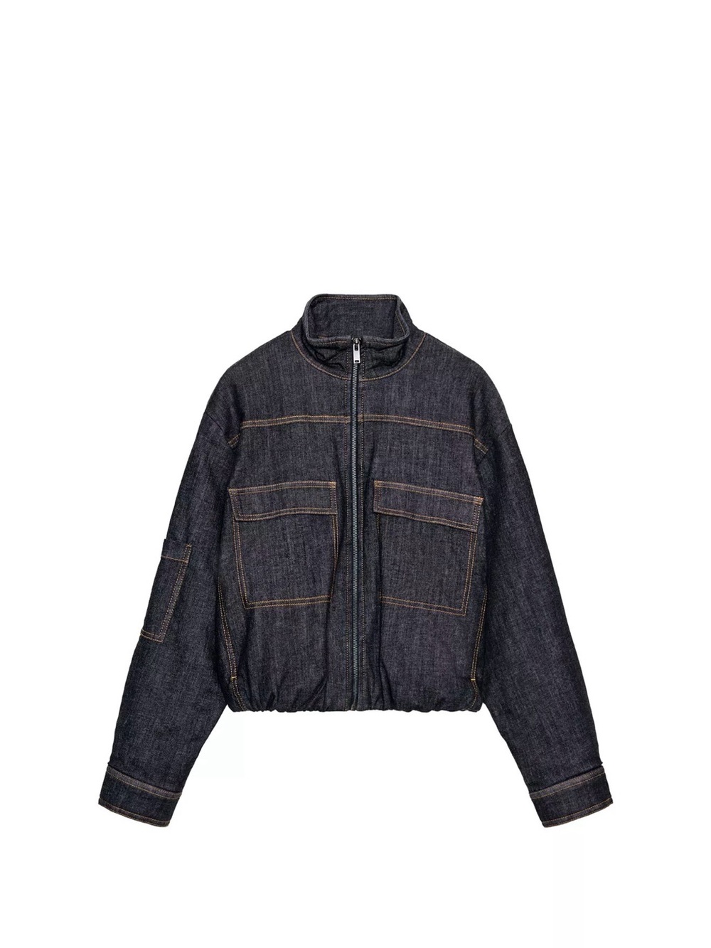 Zara High Collar Puffer Bomber Jacket
